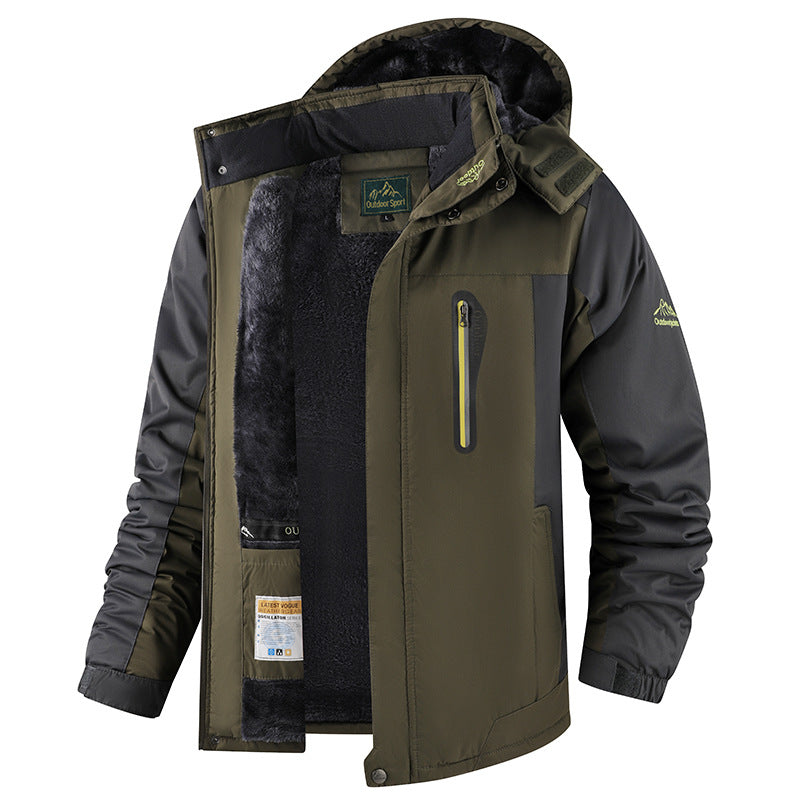 Winter Men's Fleece-lined Thick Outdoor Jacket