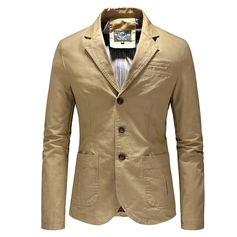 Men's Solid Color Single Breasted Jacket