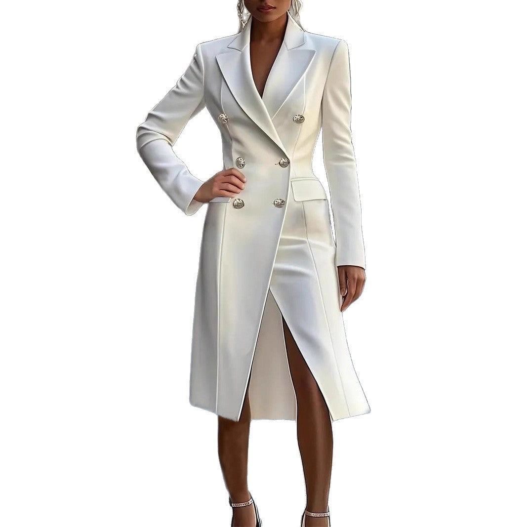 European And American Suit Collar Dress Autumn And Winter