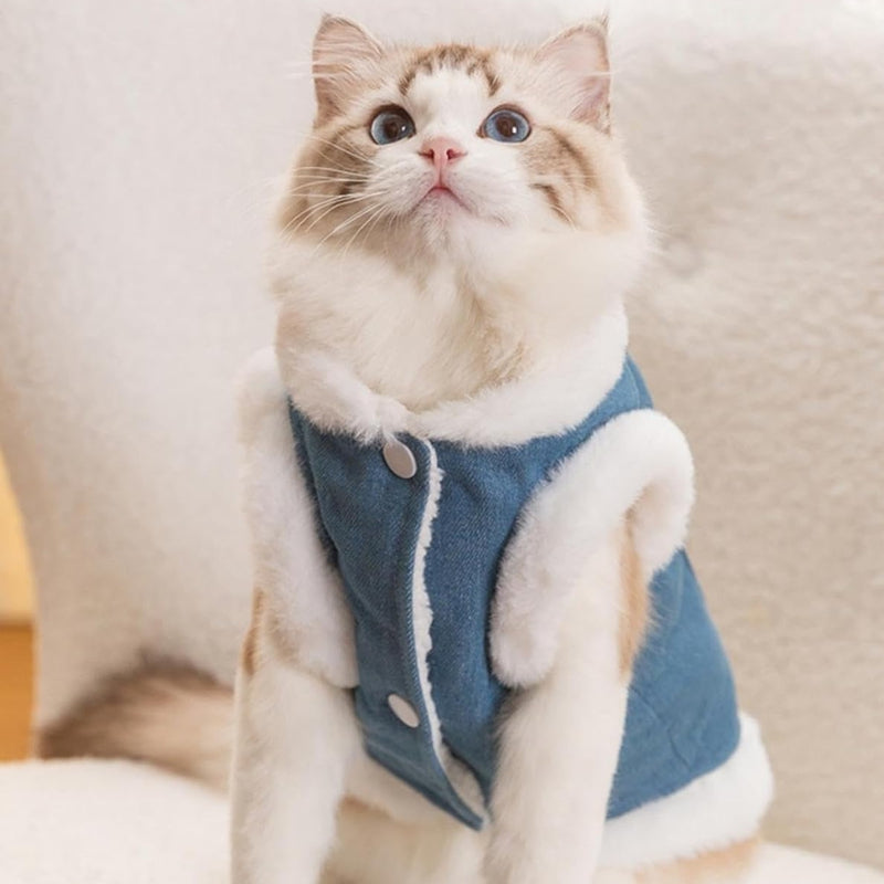 Winter Fleece Pet Dog Clothes Bear Print Dog Down Coat Warm Soft Puppy Vest Jacket Fashion Cat Jacket Coat Cute Pet Dog Costumes