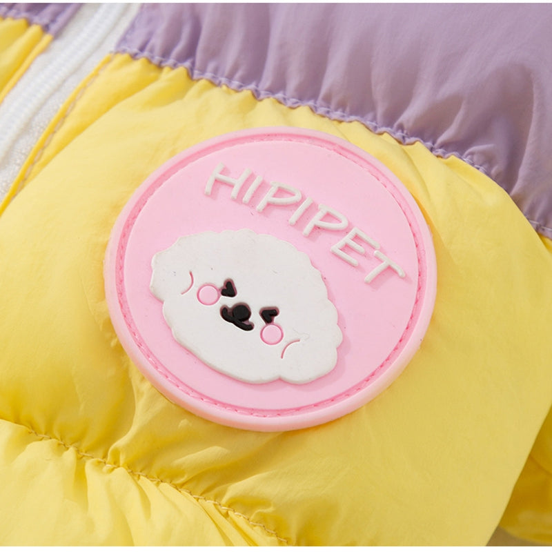Autumn And Winter Dog High-end Macaron Thickened Zipper Bear Warm Four-legged Cotton-padded Jacket, Cat Cotton-padded Jacket, Pet Clothes